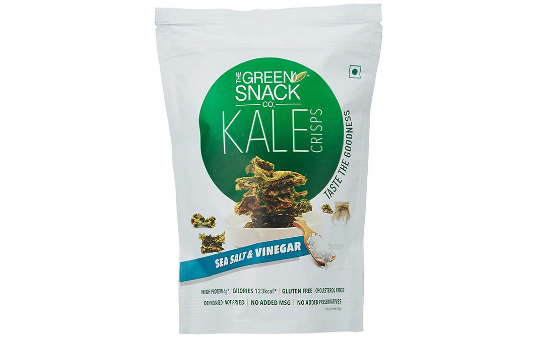 The Green Snack Co Kale Crisps Sea Salt & Vinegar   Pack  30 grams